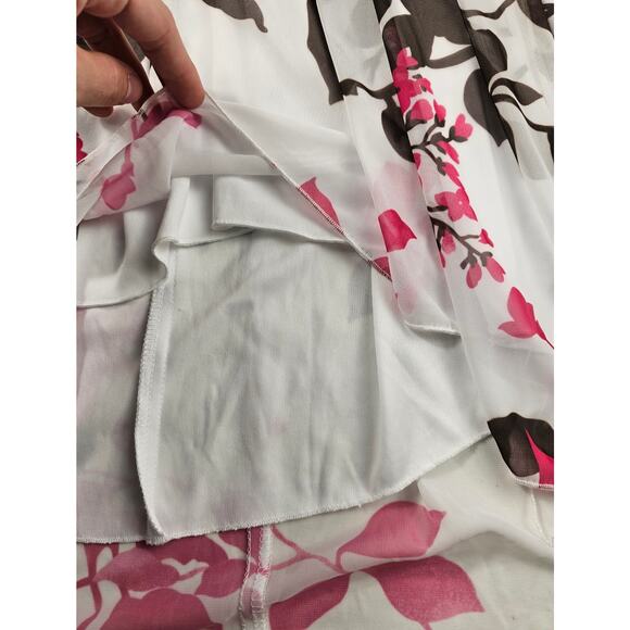 NWT Speechless pink and white sundress halter tie v neck lined sheer M open back - Picture 4 of 7